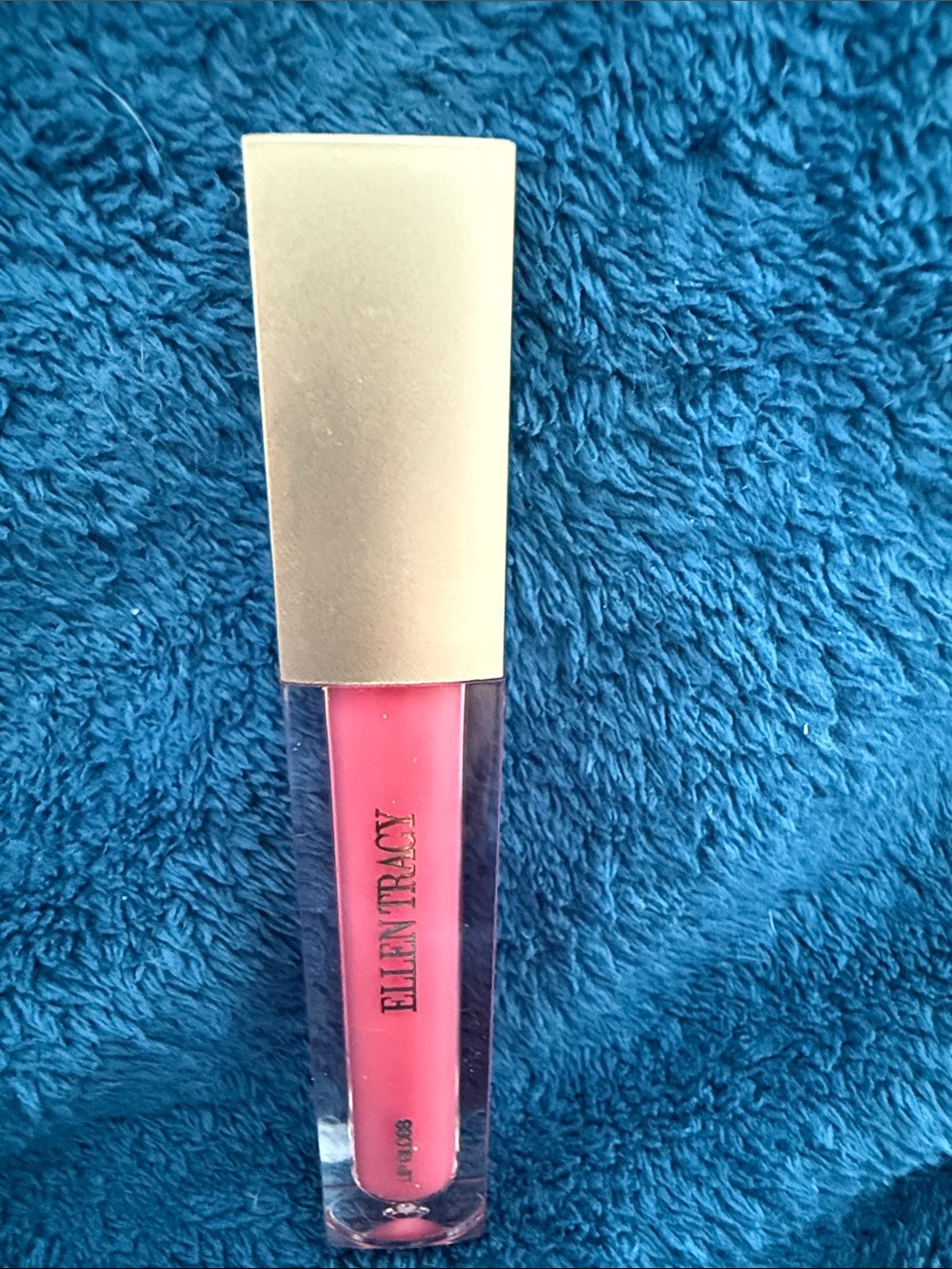 Ellen Tracy Pink Lip Gloss with Gold Cap